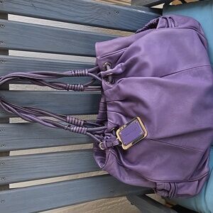 B. Makowsky Lavender Leather Shoulder Bag